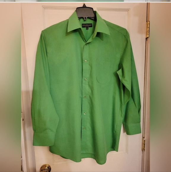Daniel Ellissa Green Dress Shirt with Classic Collar and Long Sleeves SZ 16 1/2 - Picture 6 of 12